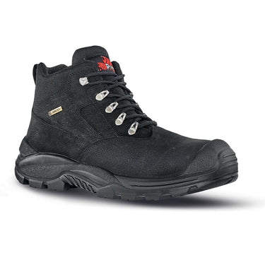 Scarpe antinfortunistiche polacchi, comode u power della linea Gore-Tex, con tomaia in pelle nabuk naturale bottalato, idrorepellente, traspiranti, impermeabili, puntale Composite, antiperforazione, antiscivolo e suola PU/PU, S3 WR CI SRC